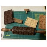 Springerle cookie molds and rolling pin