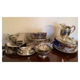 Large group of silverplate serveware