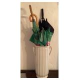 Umbrella stand with umbrellas