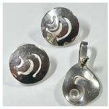 Amanda DeWitt sterling silver earrings/pendant