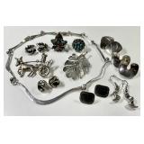 Silver jewelry cleanup lot --unmarked