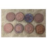 8 Indian head cents