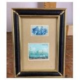 Framed foreign stamps