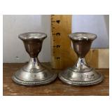Weighted sterling silver candle holders