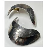 Amanda DeWitt sterling silver modernist earrings