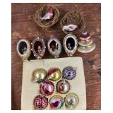 Group of vintage Christmas ornaments