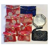 Satin jewelry bags, beaded bag, jewelry casket