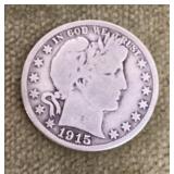 1915S Barber half dollar