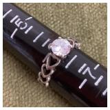 Sterling silver ring with clear stone