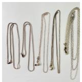 5 sterling silver chain necklaces