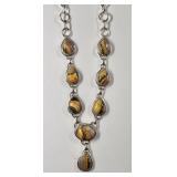Sterling silver bumblebee jasper necklace