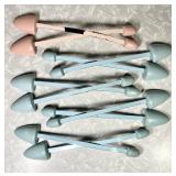 5 pair vintage wood and metal shoe trees