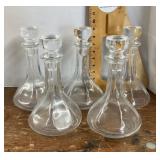 5 glass decanters