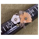 Sterling silver flower ring