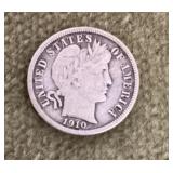 1910D Barber dime