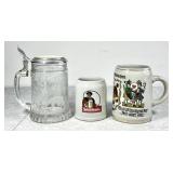 3 German beer steins