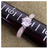 Sterling silver ring with clear stone