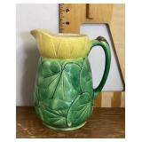 Majolica water lily pitcher