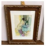 Framed Itzchak Tarkay nude print