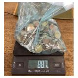 88 ounces of foreign coins