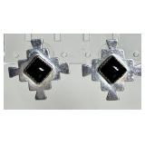 Joe & LeJeune Chavez sterling onyx earrings
