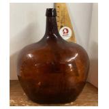 Amber glass demijohn bottle
