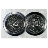 Art Nouveau buckle with repousse cherubs