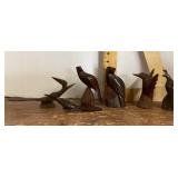 Hand carved wood birds