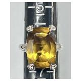 Sterling silver autumn alexite ring