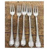 5 Lunt sterling silver forks