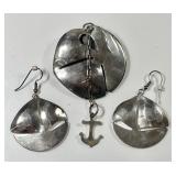 Amanda DeWitt sterling silver earrings/pendant