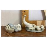 2 Lladro porcelain duck figures