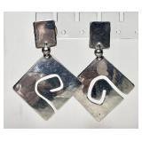 Amanda DeWitt sterling silver modernist earrings