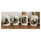 4 Norman Rockwell coffee mugs