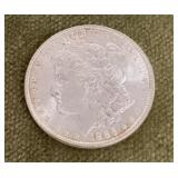 1886 Morgan silver dollar