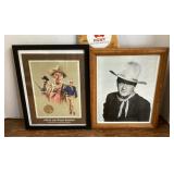 John Wayne framed photo print and medallion