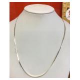 24" sterling silver herringbone chain