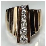 Heavy 14k gold diamond ring