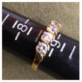 Sterling silver ring with clear stones