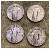 4 Standing Liberty quarters