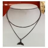 30" necklace with whale tail pendant