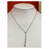 Sterling silver necklace with teardrop pendant