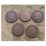 5 Indian head cents