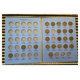 Indian head cent collector book --partially filled