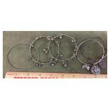 5 silver bracelets