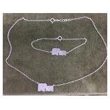 20" Sterling elephant necklace & 8" bracelet