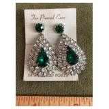 Gold post rhinestone earrings