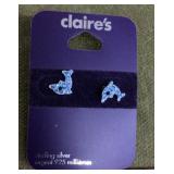 Sterling silver dolphin earrings