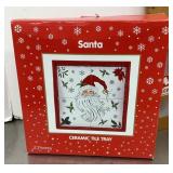 Ceramic tile Christmas tray