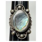 Sterling silver abalone ring